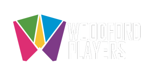 Woodford Players Logo White text